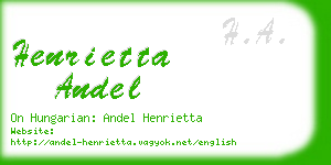 henrietta andel business card